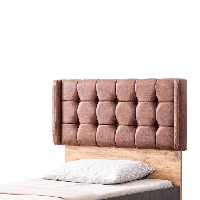 Hanah Home Cama Individual Antik Antracita y Marrón Hanah Home Cama Individual Antik Antracita y Marrón
